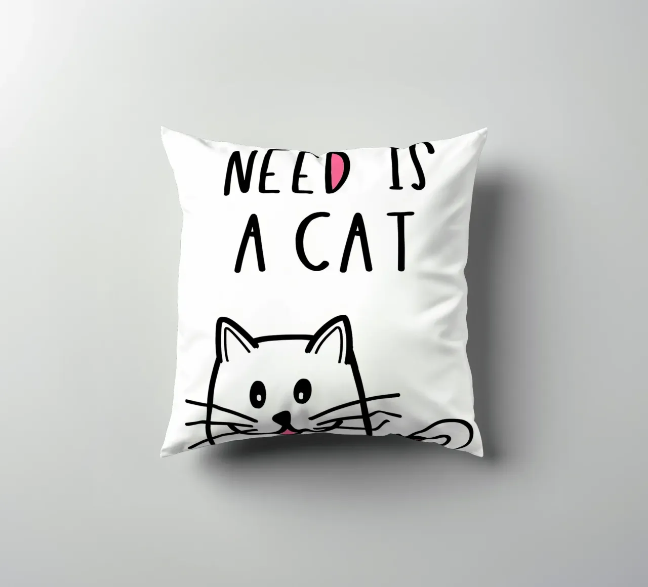 Cat Lover Quote decorative cushion by Bartosz Powalka