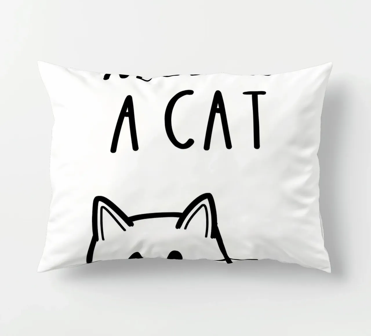 Cat Lover Quote decorative cushion by Bartosz Powalka