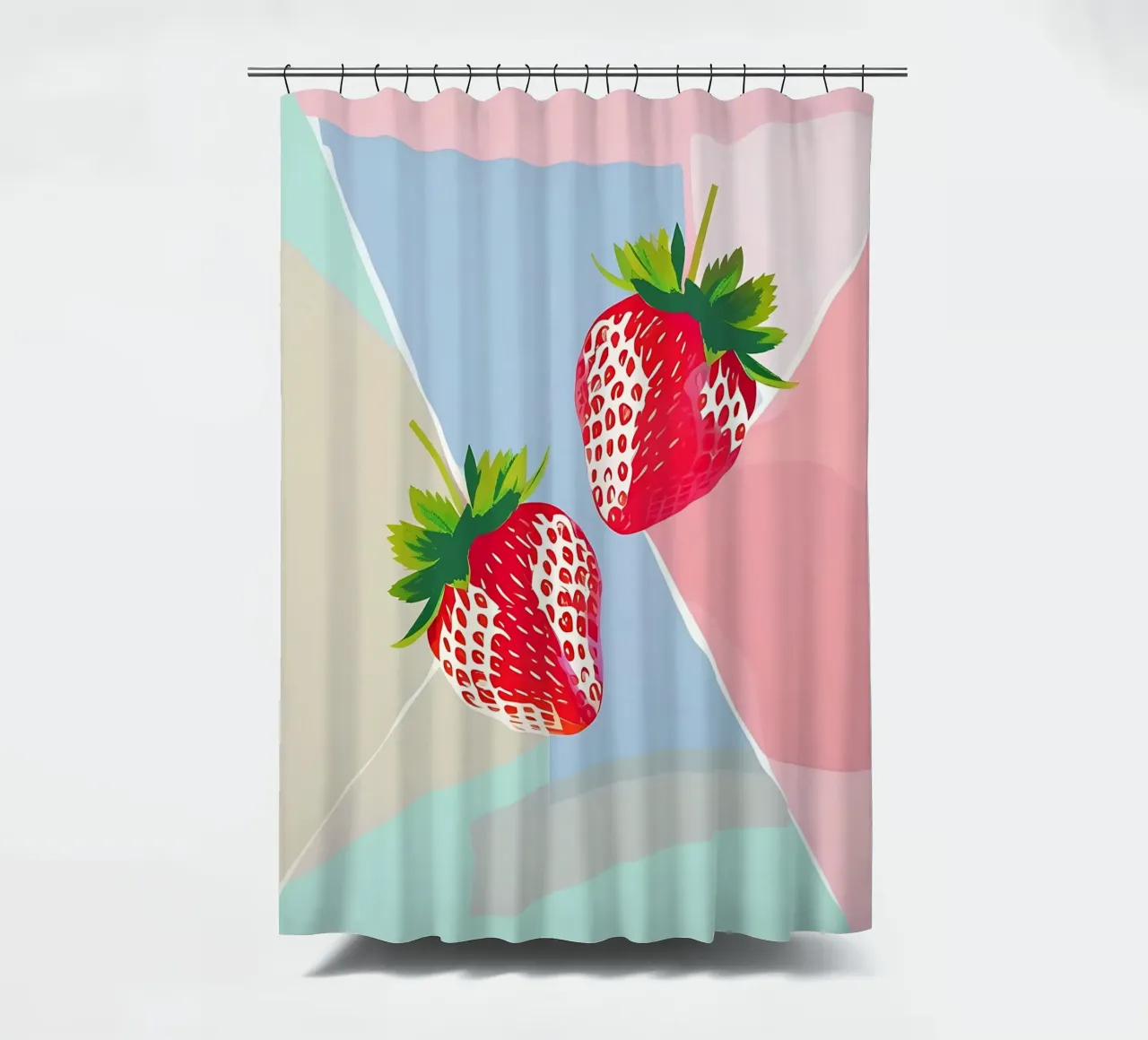 Fragole_stile_A_5 tenda da doccia da Pink- und LoveArt by LK