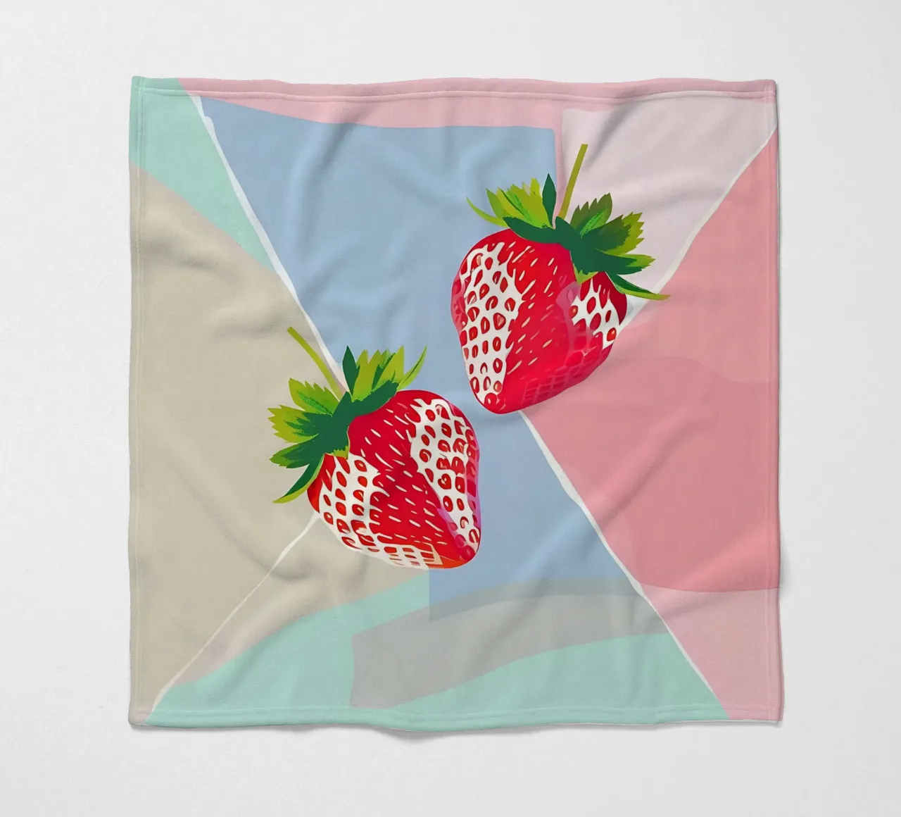 Fragole_stile_A_5 coperta in pile da Pink- und LoveArt by LK