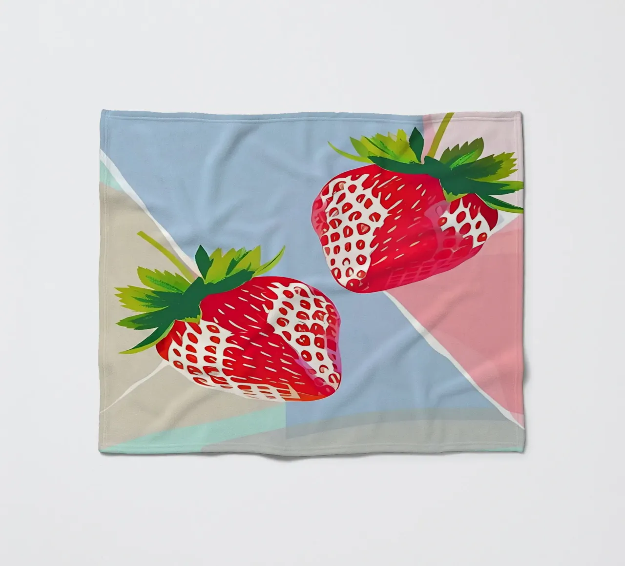 Fragole_stile_A_5 coperta in pile da Pink- und LoveArt by LK