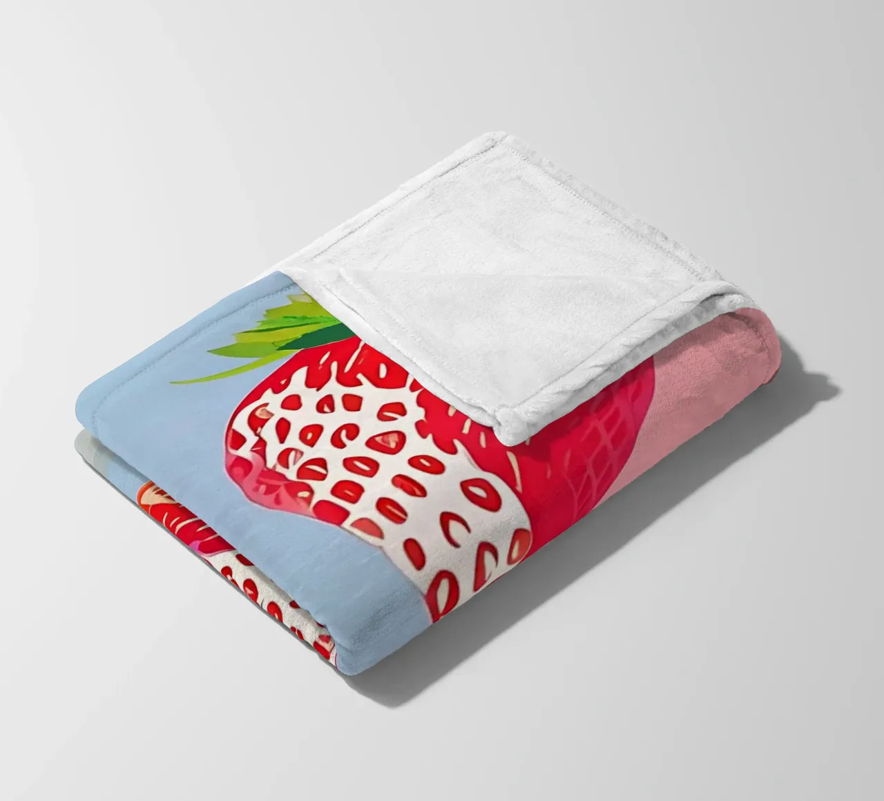 Fragole_stile_A_5 coperta in pile da Pink- und LoveArt by LK