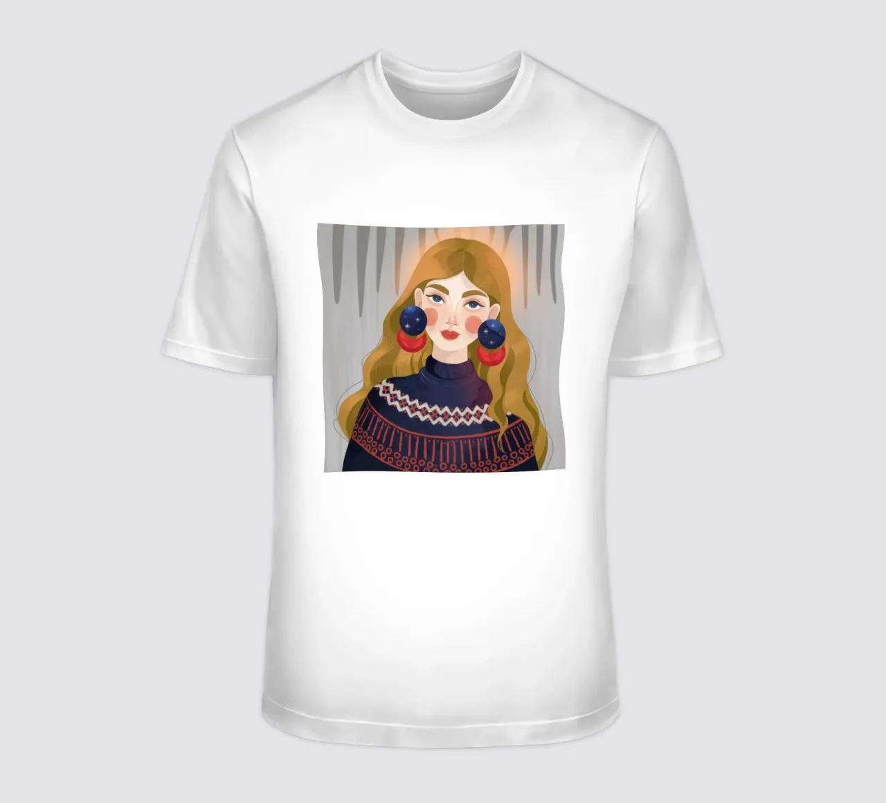 Retrato de Elegancia Nórdica camiseta de Lumina Vision