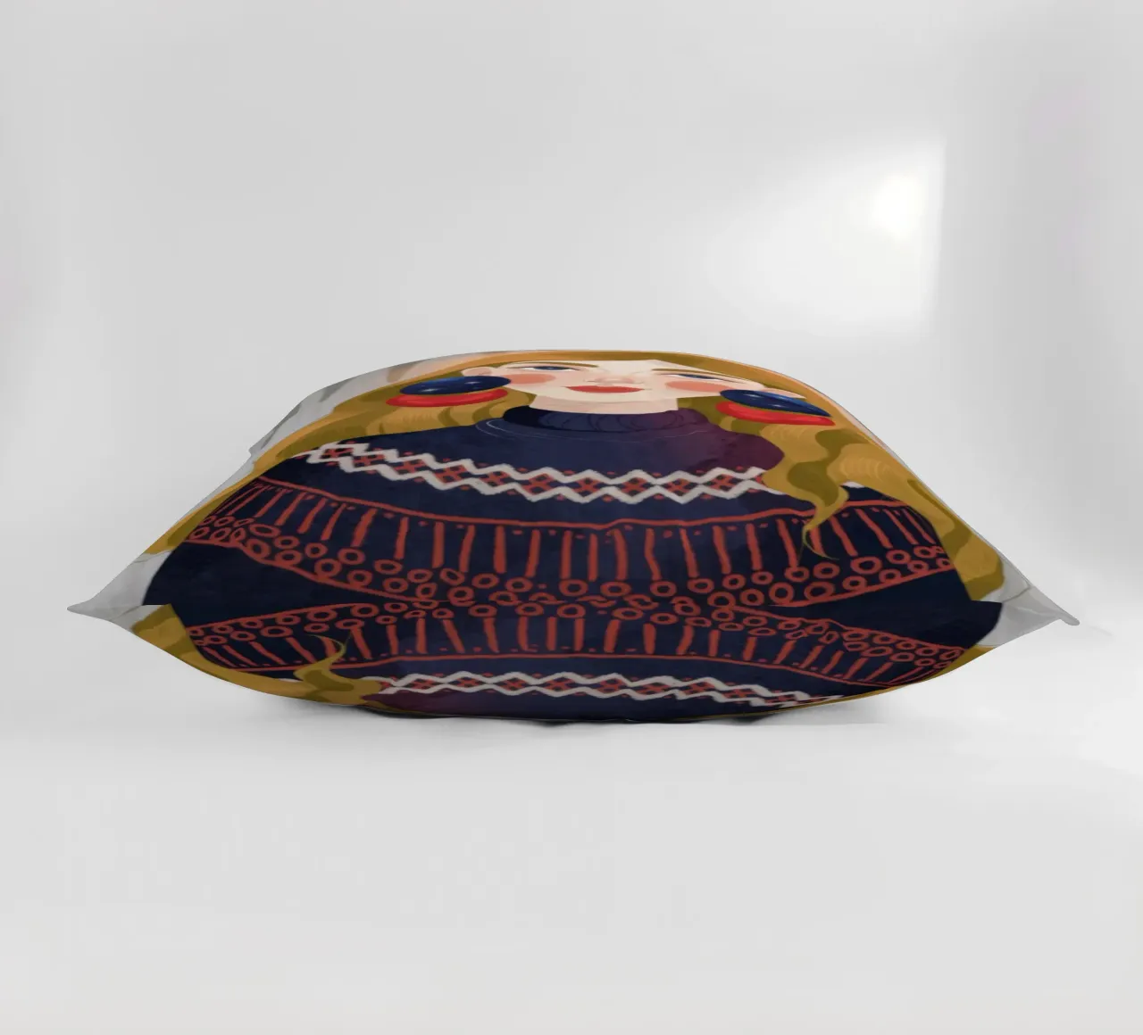 Nordic Elegance Portrait decorative cushion by Lumina Vision