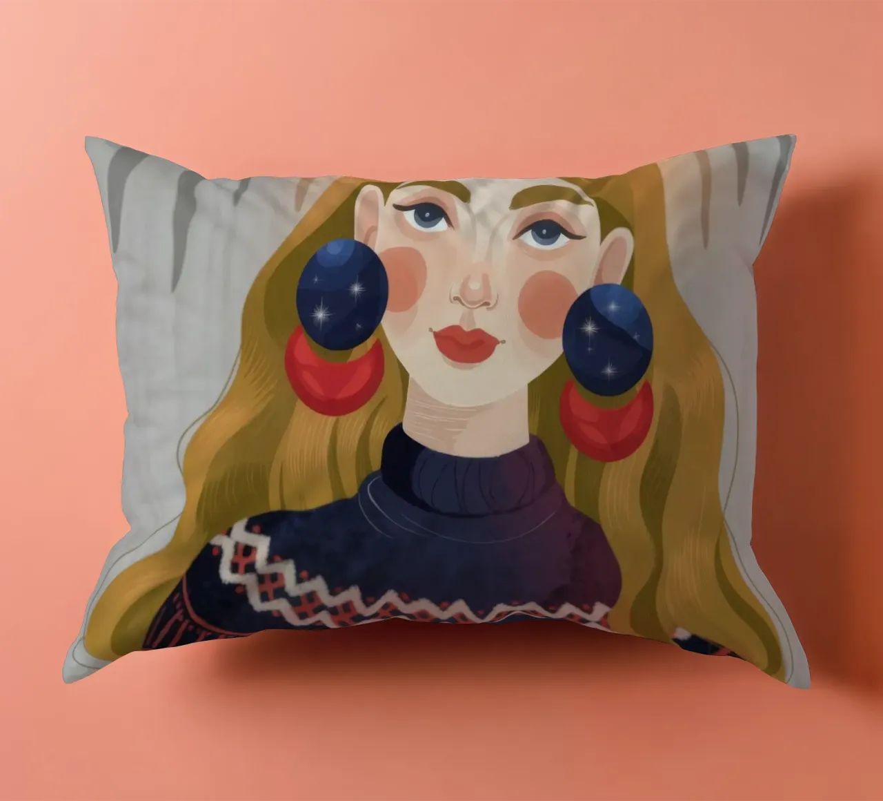 Nordic Elegance Portrait decorative cushion by Lumina Vision
