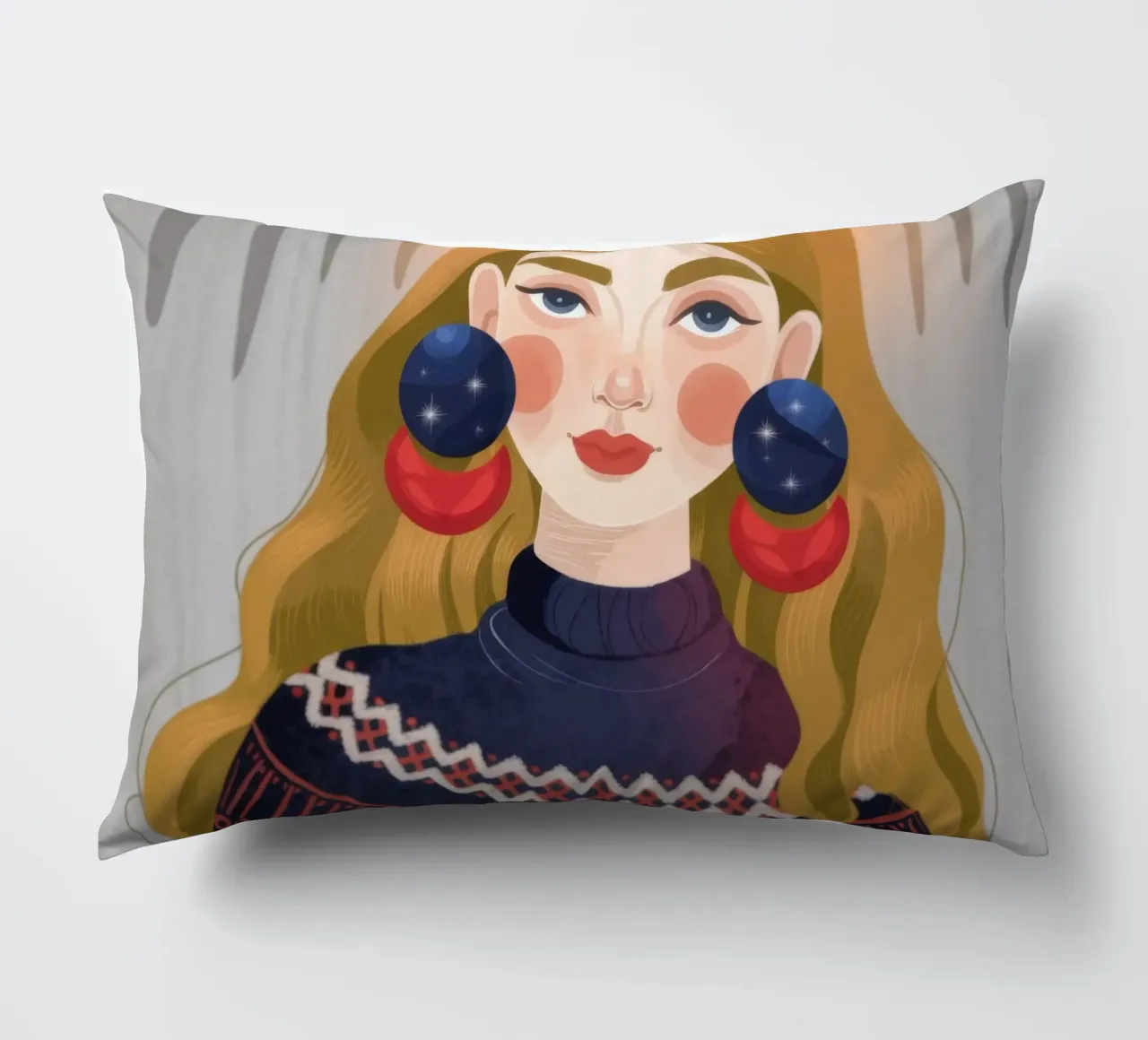 Nordic Elegance Portrait decorative cushion by Lumina Vision