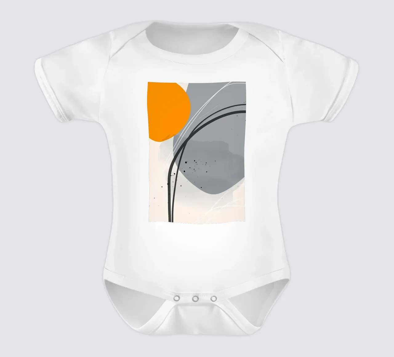 Abstract Minimalistic 2 short-sleeve baby romper by Aiden Garcia