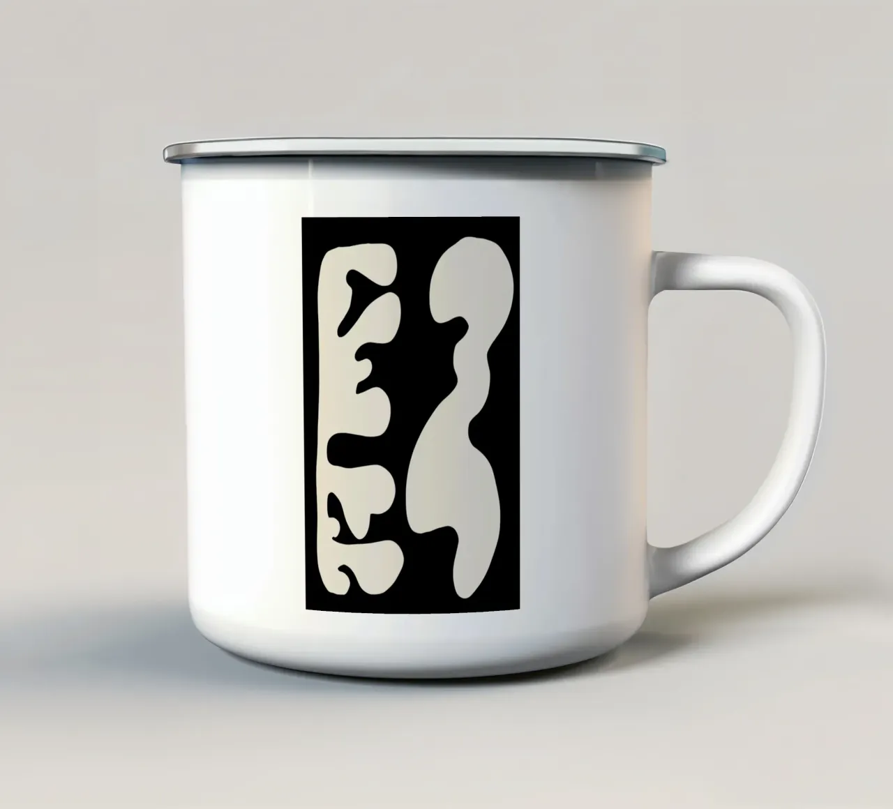 In Conversation enamel mug by Graphite