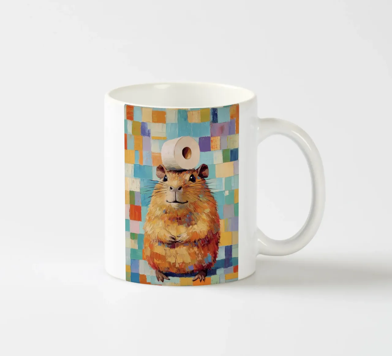 Hamster met wc-papier keramische mok van Adrian Patel