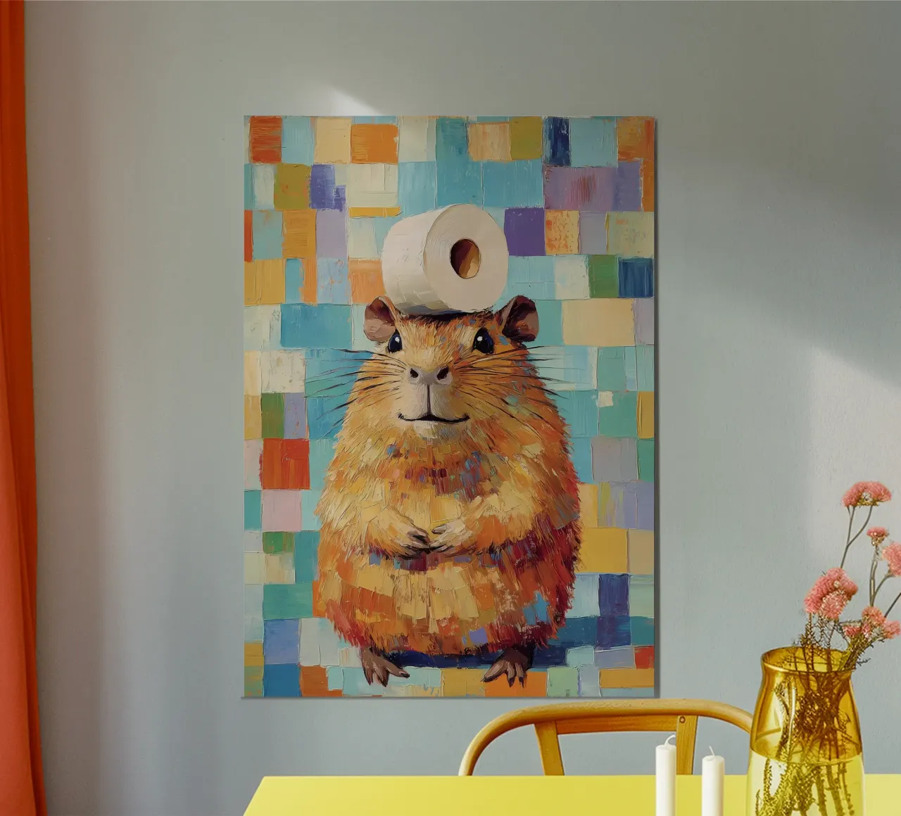 Hamster met wc-papier poster van Adrian Patel