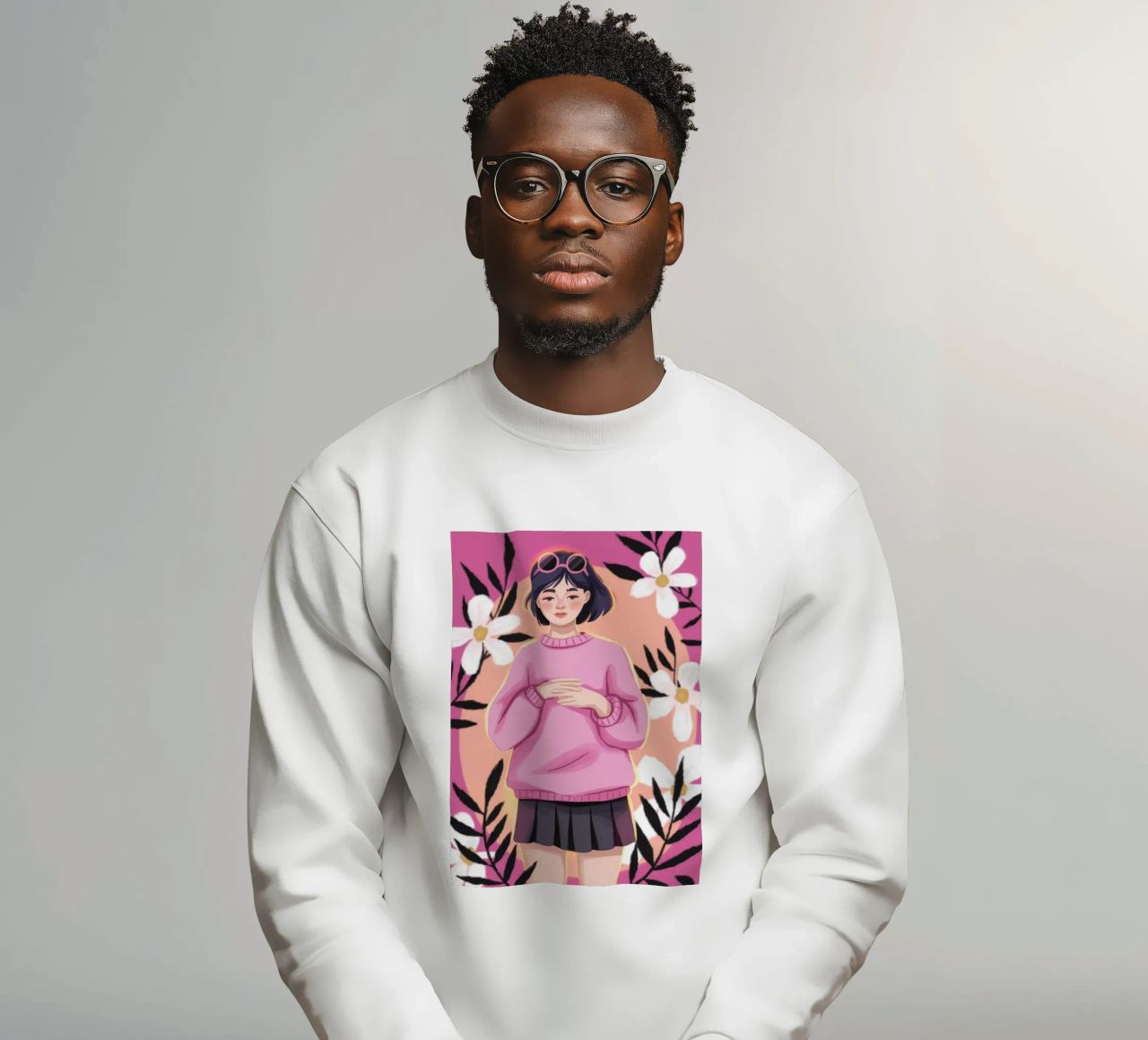 Verspieltes rosa Porträt Sweatshirt von Lumina Vision