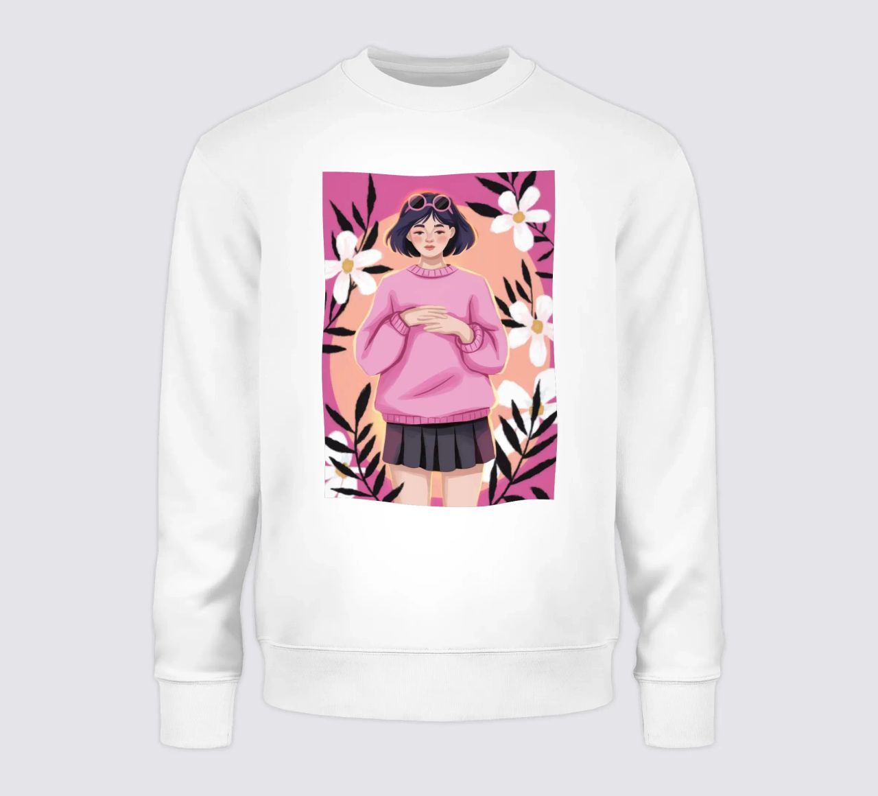 Verspieltes rosa Porträt Sweatshirt von Lumina Vision