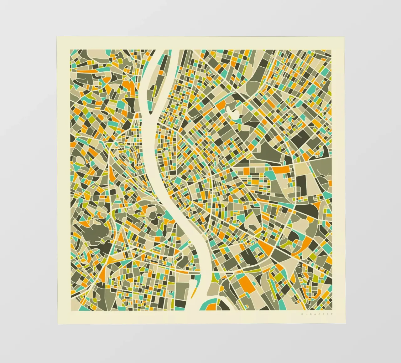 Budapest Map fotobehang van Jazzberry Blue