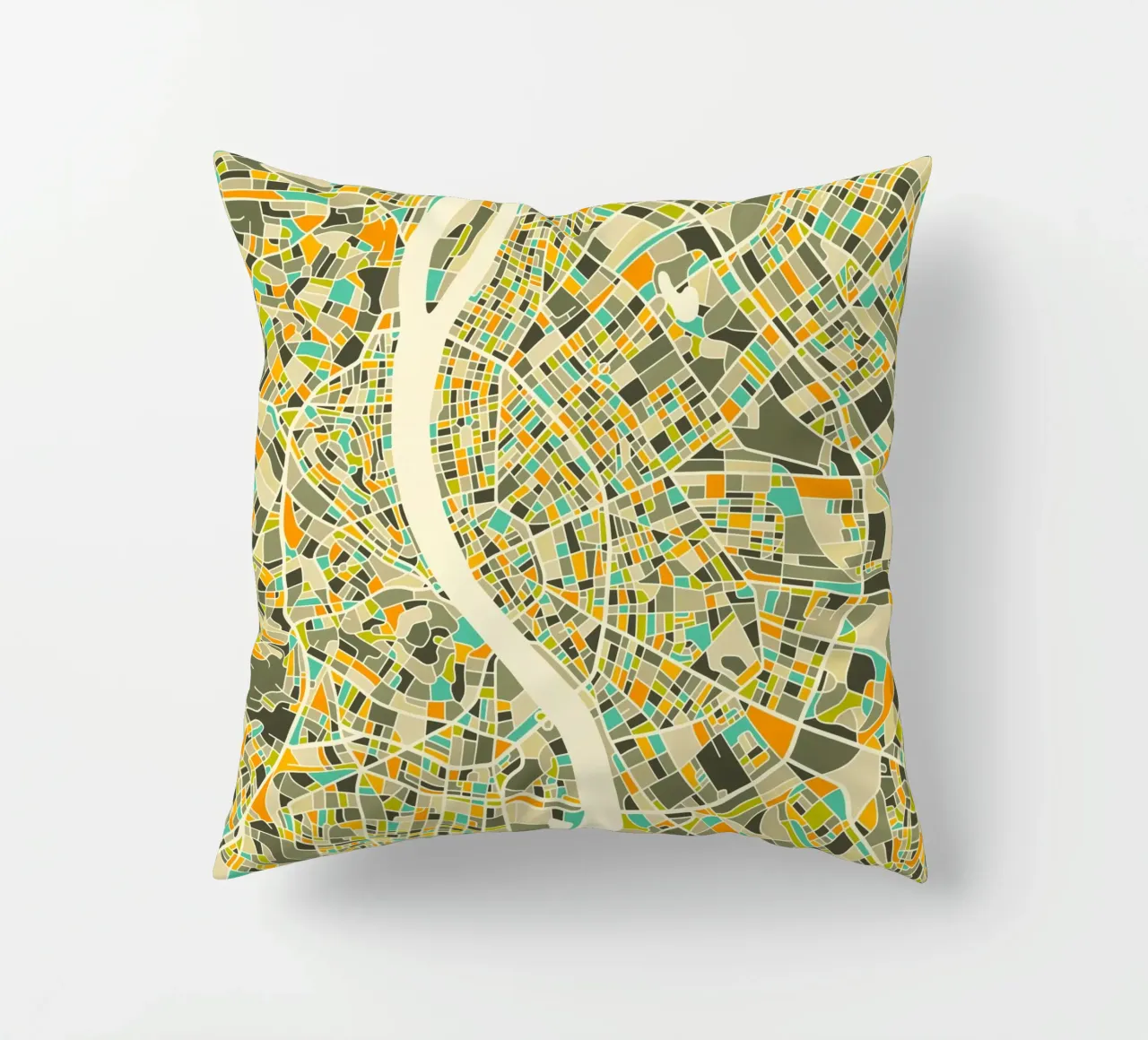 Budapest Map cuscino da Jazzberry Blue