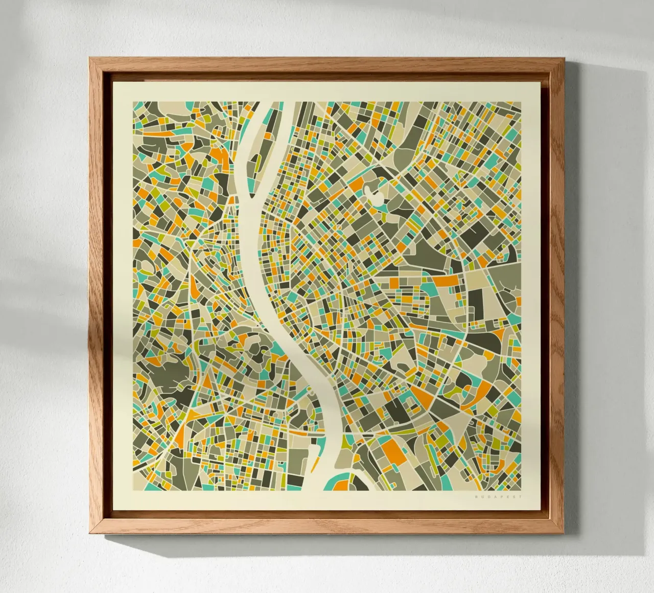 Budapest Map alluminio dibond da Jazzberry Blue