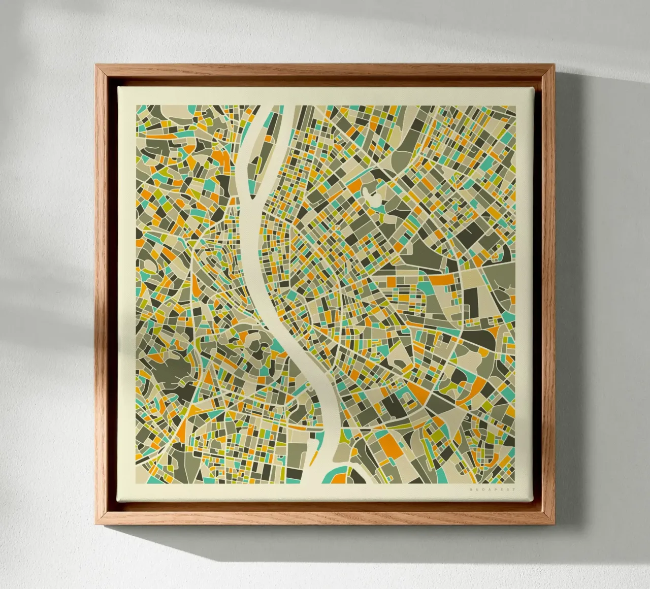 Budapest Map canvas by Jazzberry Blue