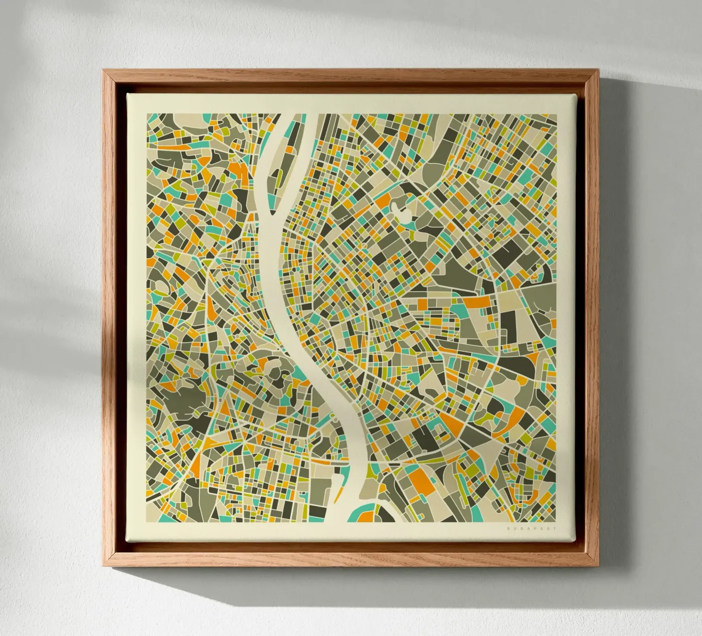 Budapest Map canvas van Jazzberry Blue