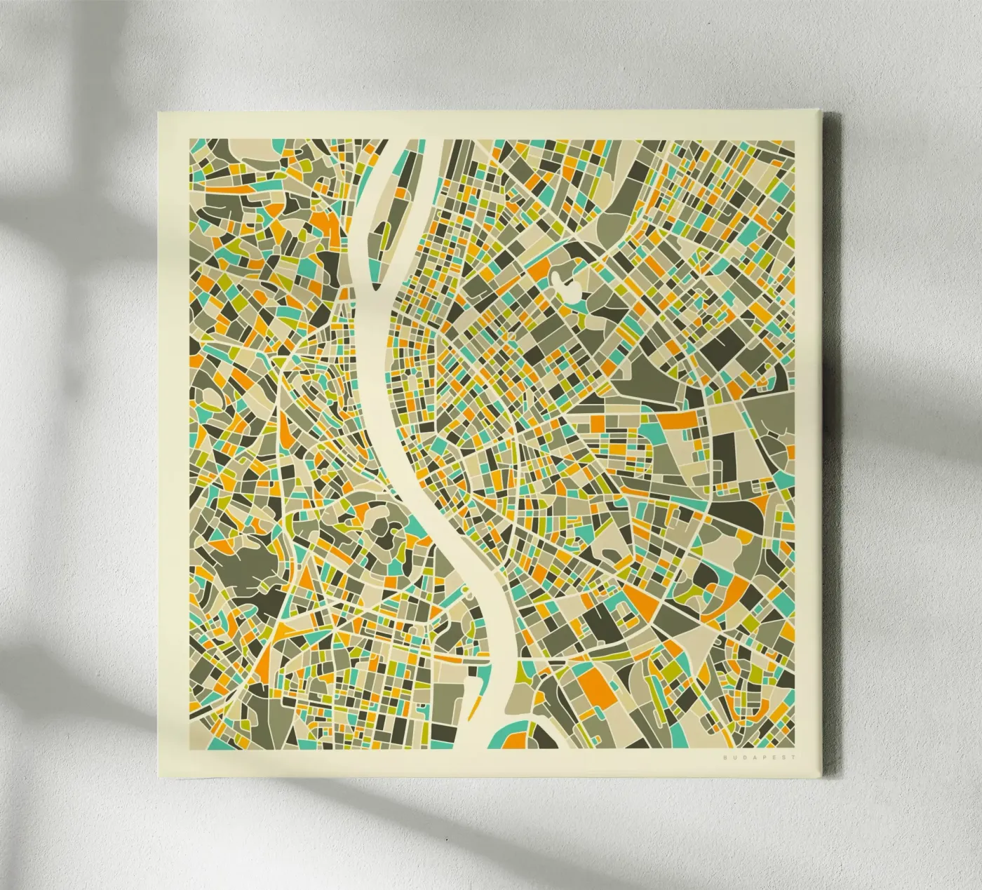 Budapest Map canvas van Jazzberry Blue