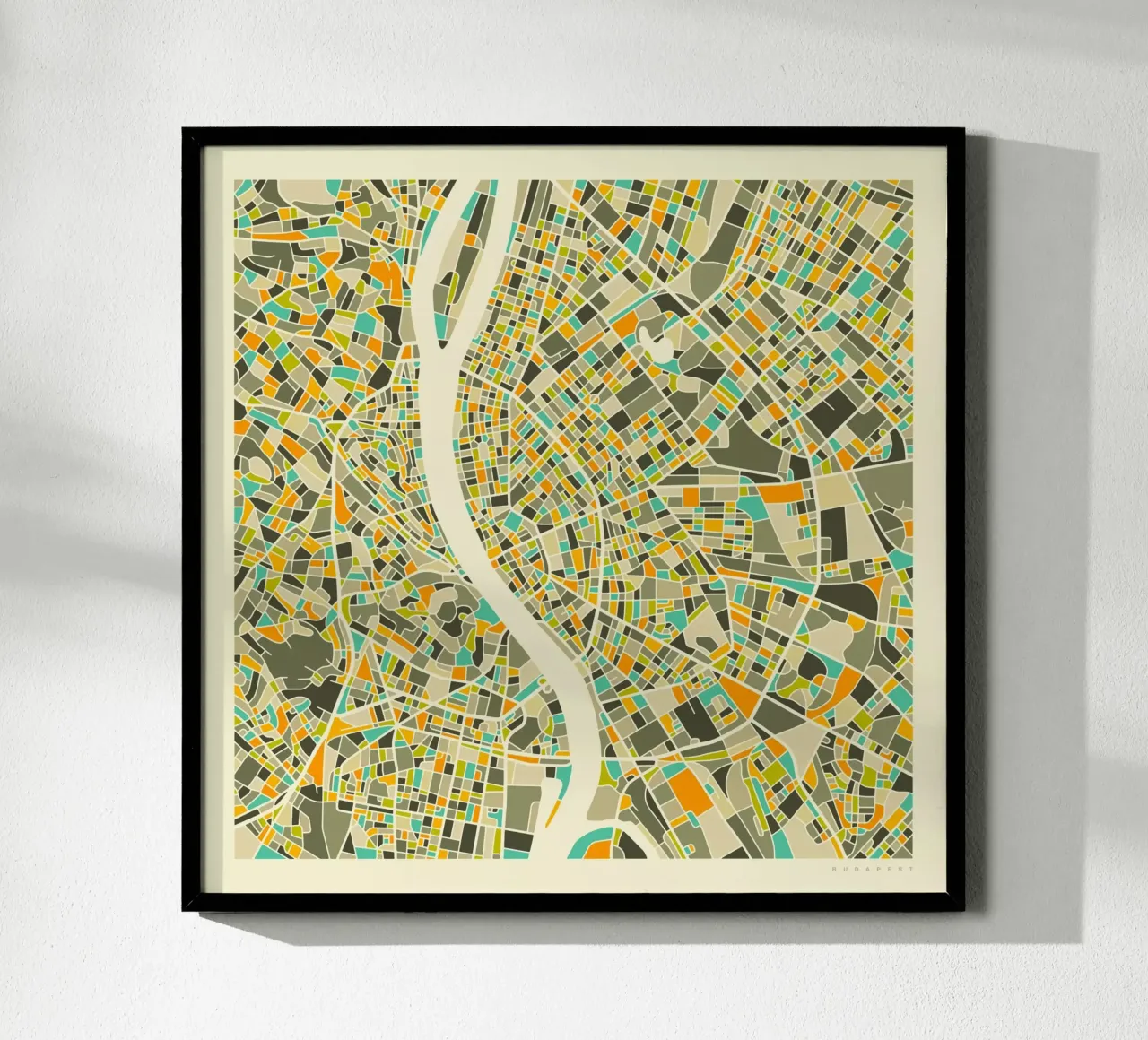 Budapest Map poster da Jazzberry Blue