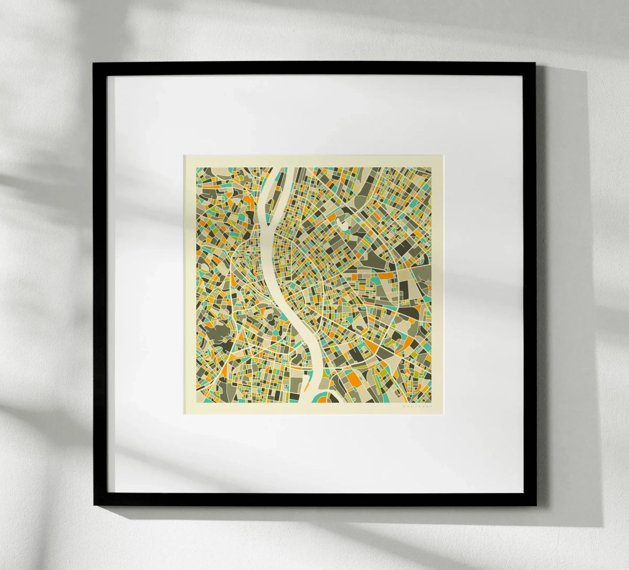 Budapest Map poster de Jazzberry Blue