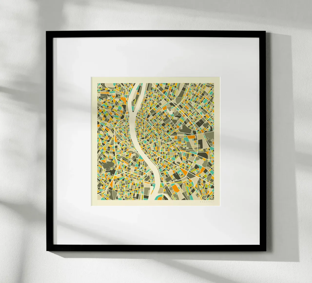 Budapest Map poster da Jazzberry Blue