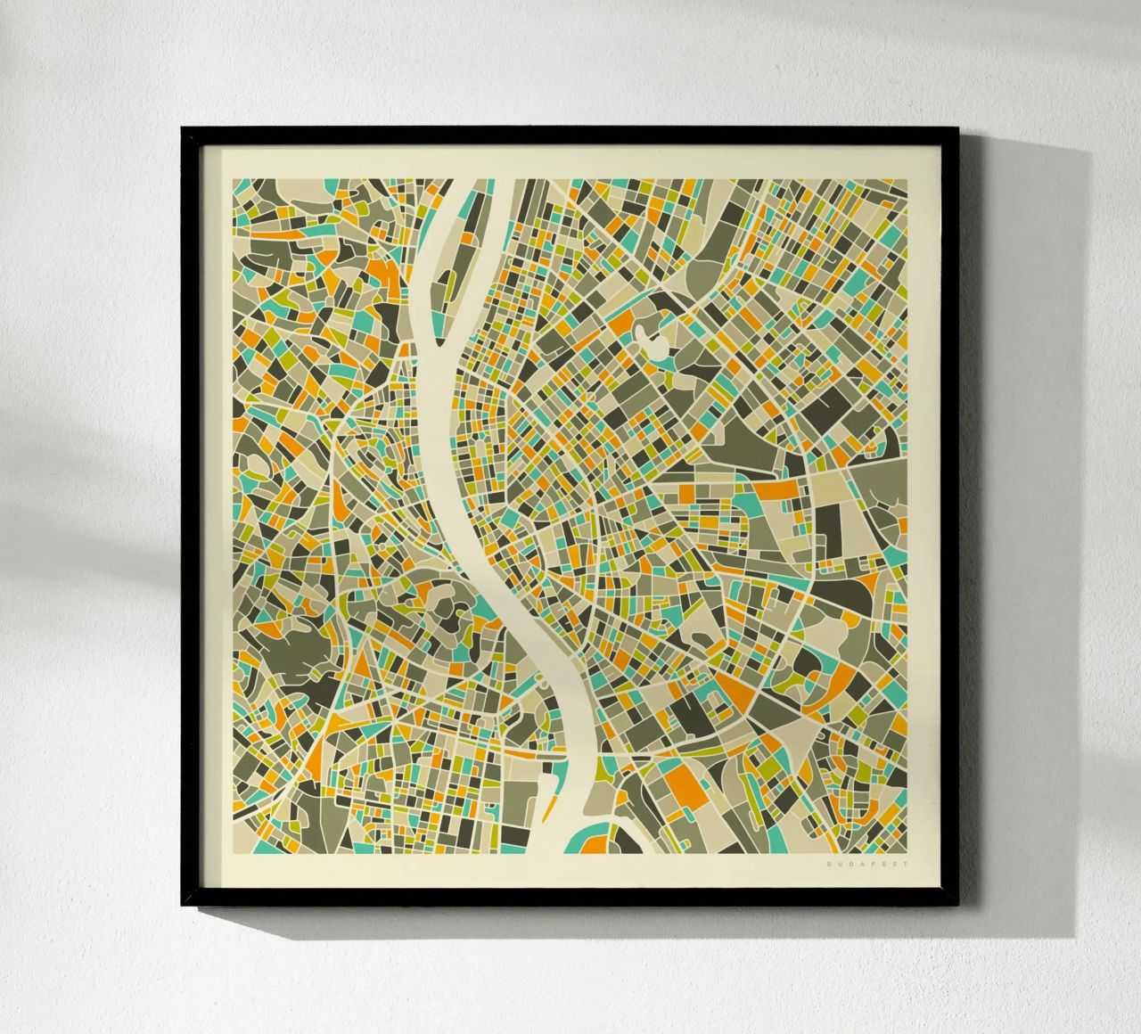 Budapest Map poster de Jazzberry Blue