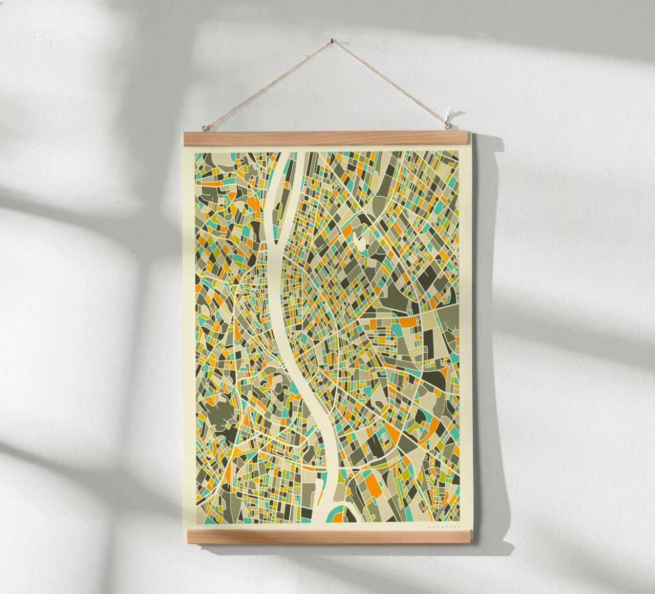 Budapest Map poster de Jazzberry Blue