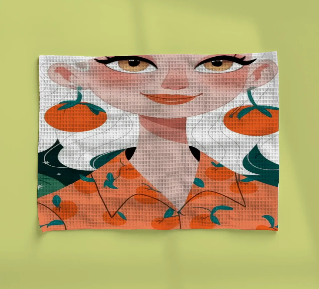Citrus Delight Portrait tea towel by Lumina Vision