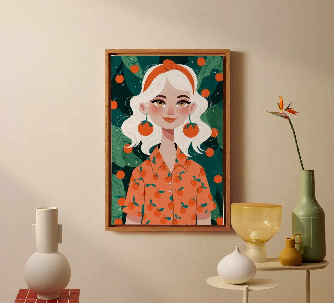 Retrato de las delicias cítricas lienzo con Marco flotante de Lumina Vision
