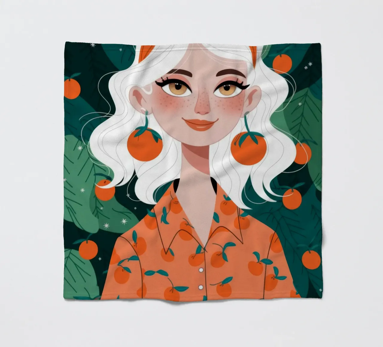 Citrus Delight Portrait fleece blanket by Lumina Vision