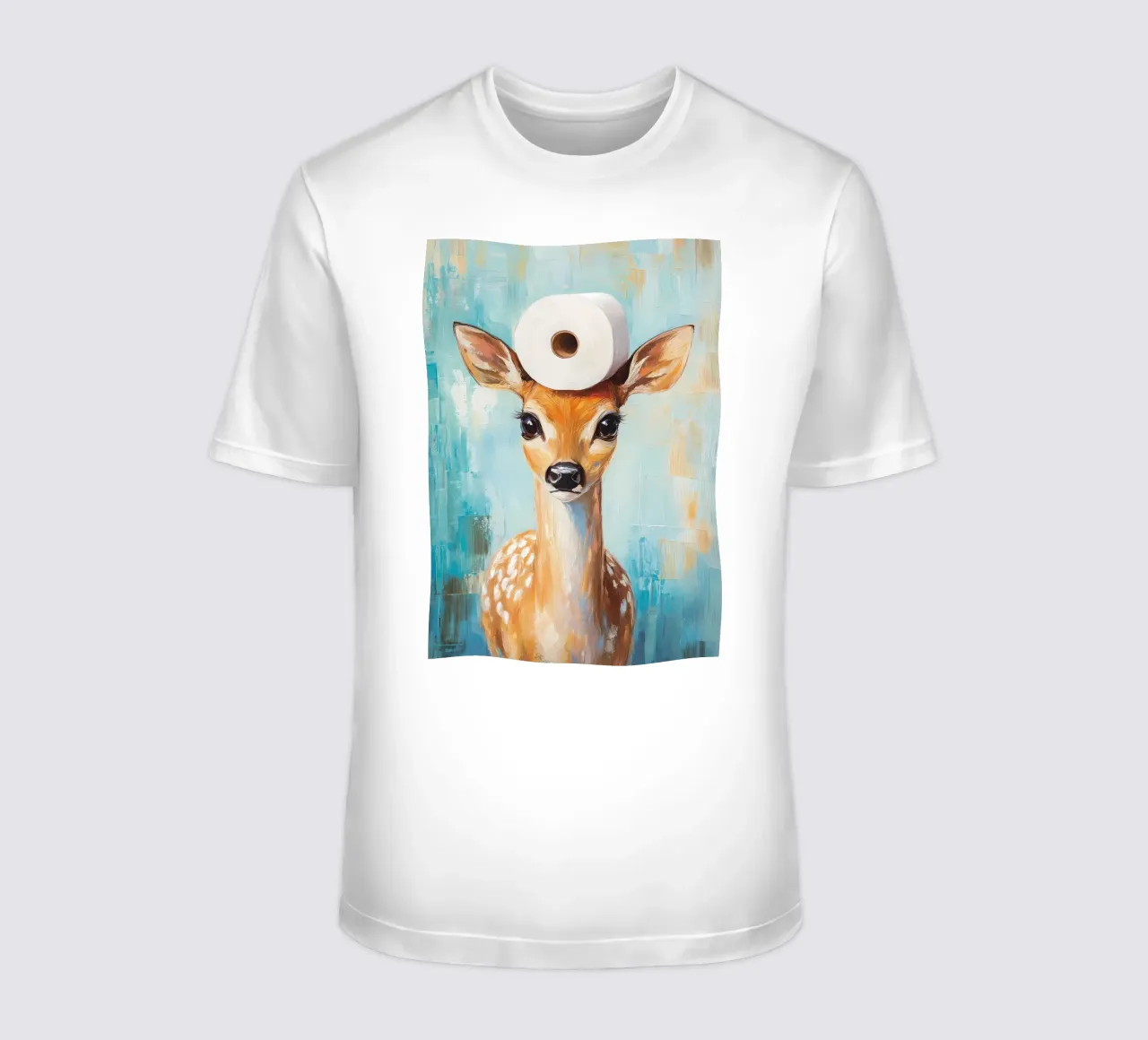 Cervo con cappello di carta igienica t-shirt da Adrian Patel