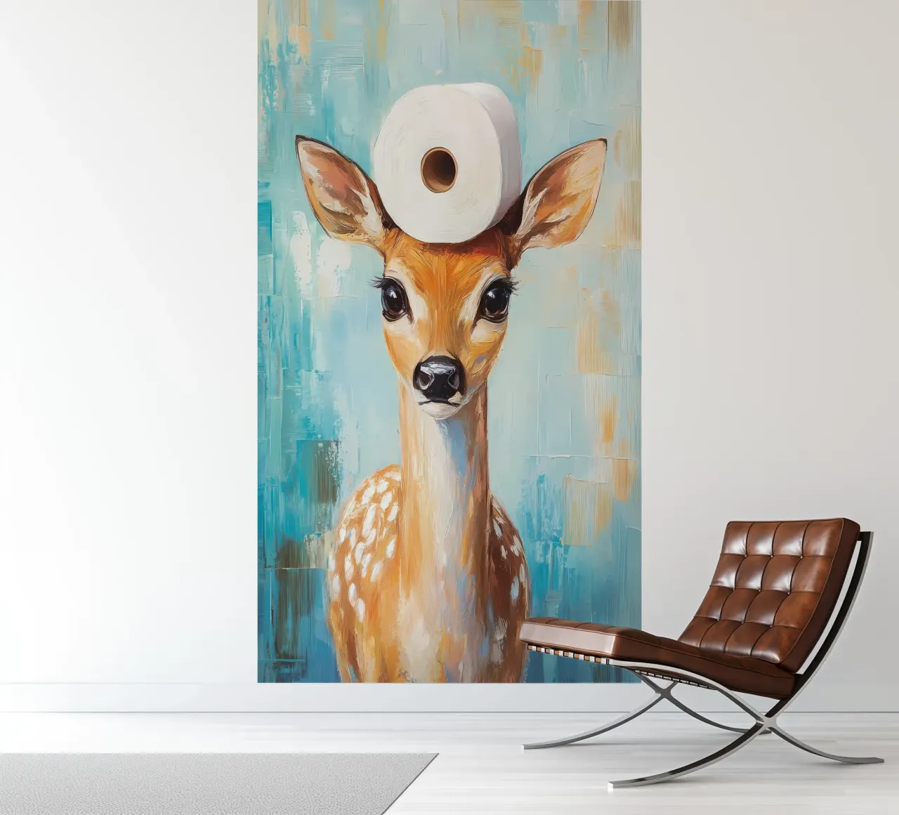 Deer with Toilet Paper Hat photo wallpaper by Adrian Patel