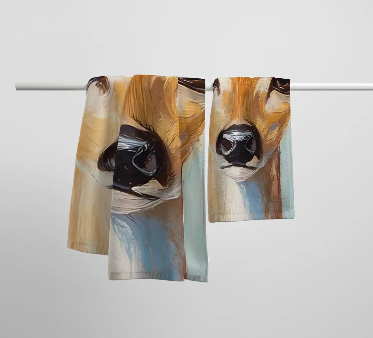 Hirsch mit Toilettenpapierhut Handtuch von Adrian Patel