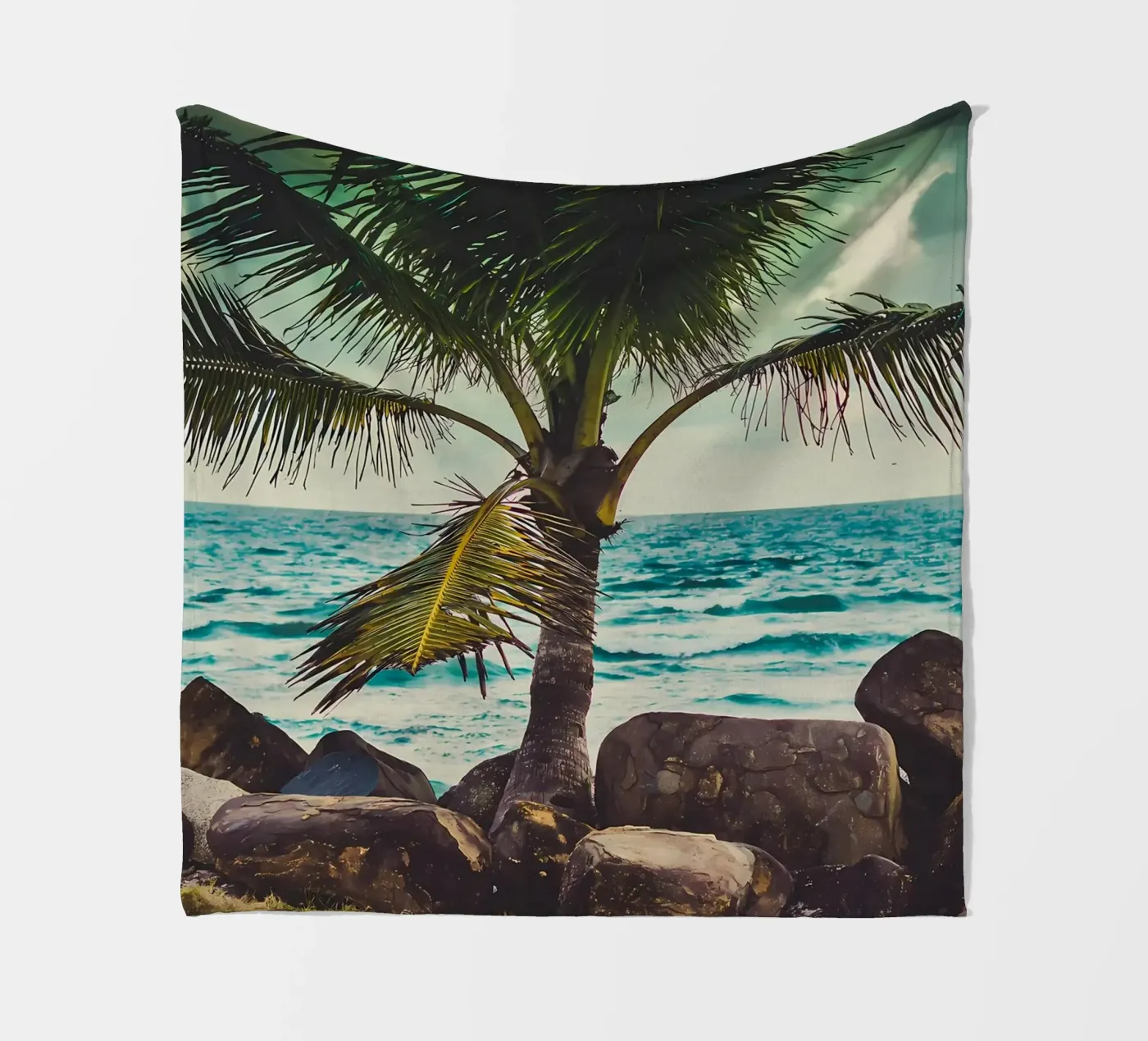 Palmboom fleecedeken van Matthew Katz