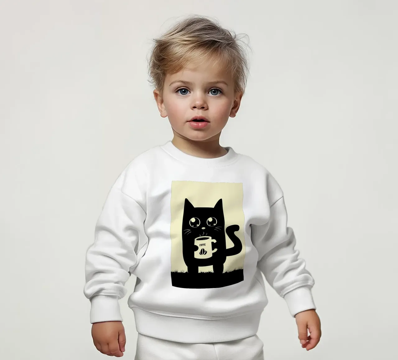 Gatto che beve caffè felpa neonato da Bartosz Powalka