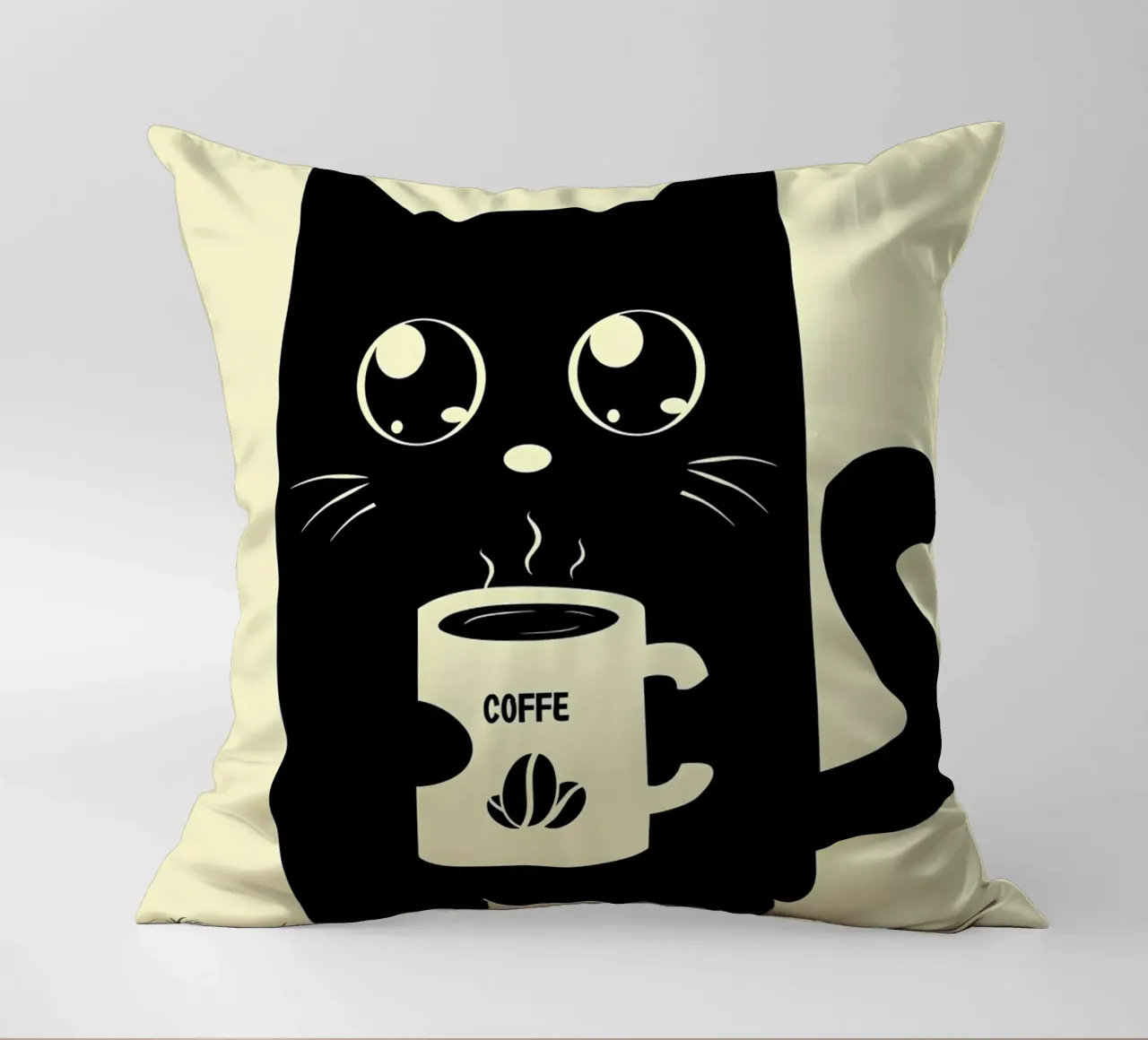 Gatto che beve caffè cuscino da Bartosz Powalka