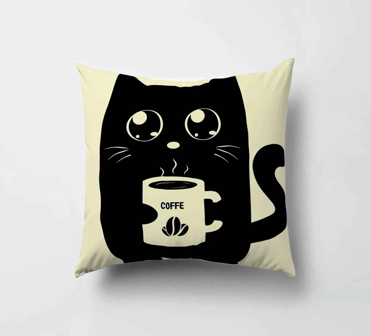 Gatto che beve caffè cuscino da Bartosz Powalka