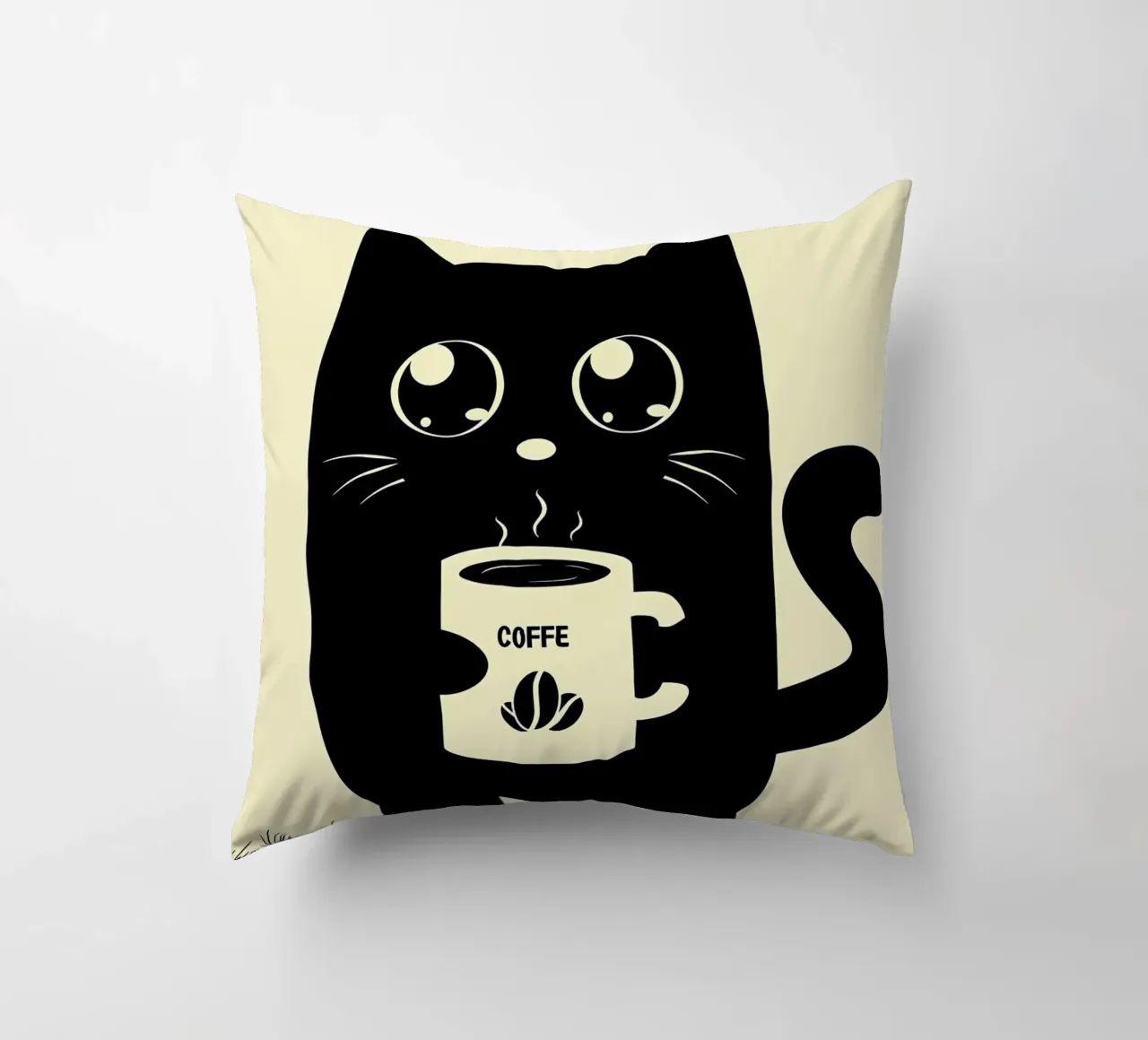 Gatto che beve caffè cuscino da Bartosz Powalka