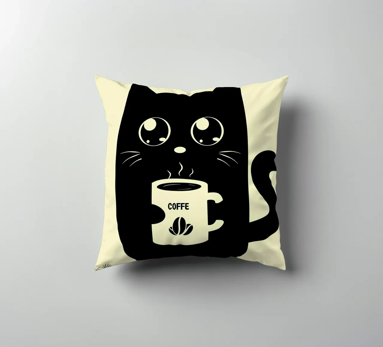 Gatto che beve caffè cuscino da Bartosz Powalka