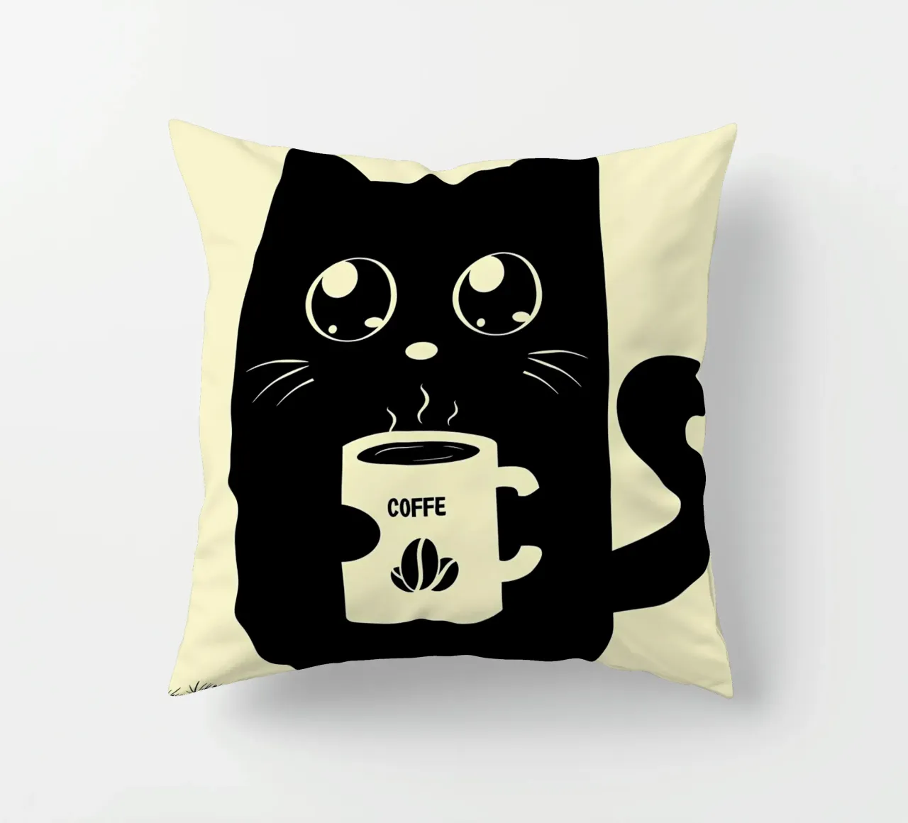 Gatto che beve caffè cuscino da Bartosz Powalka