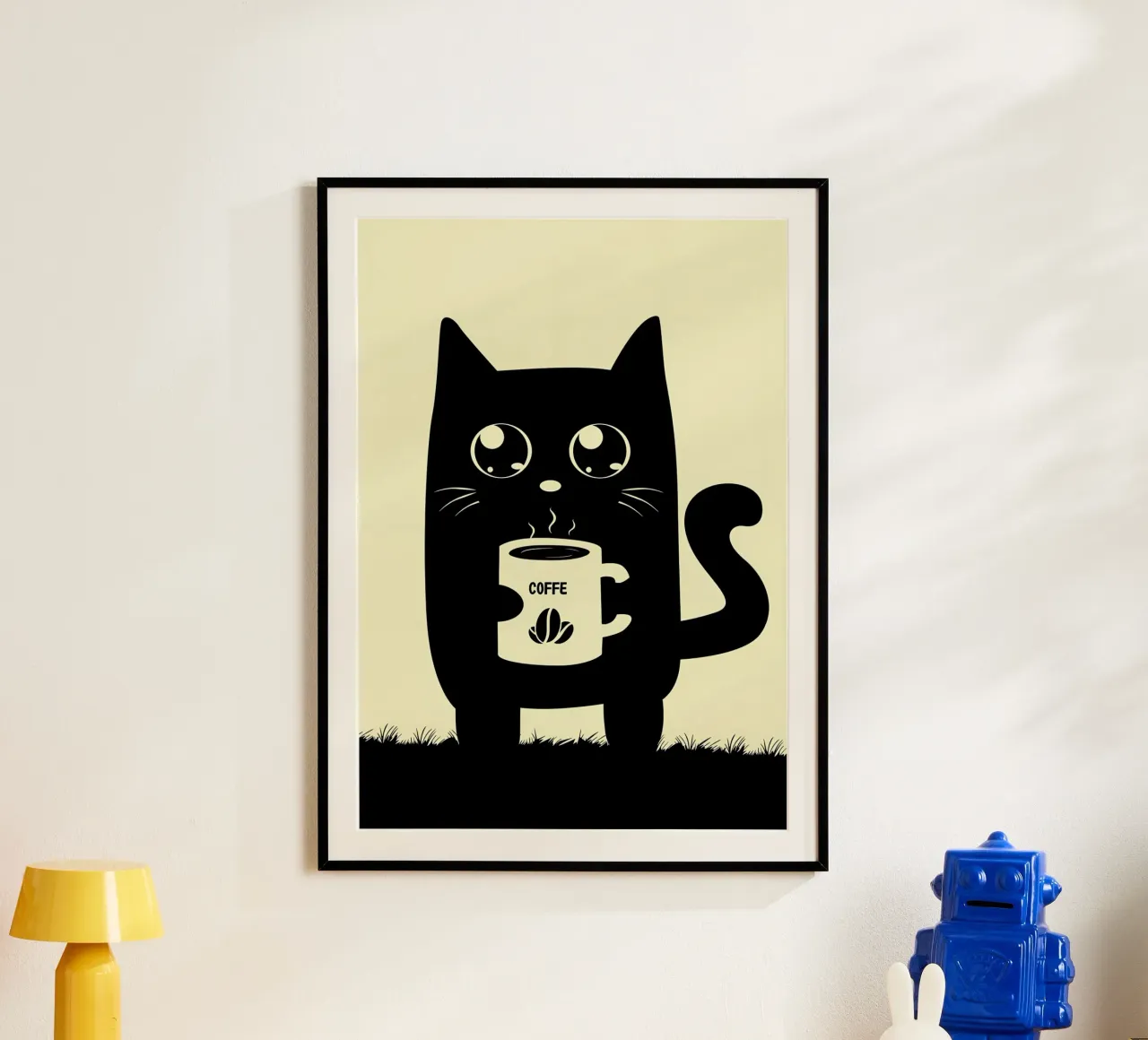 Gatto che beve caffè carta hahnemühle da Bartosz Powalka