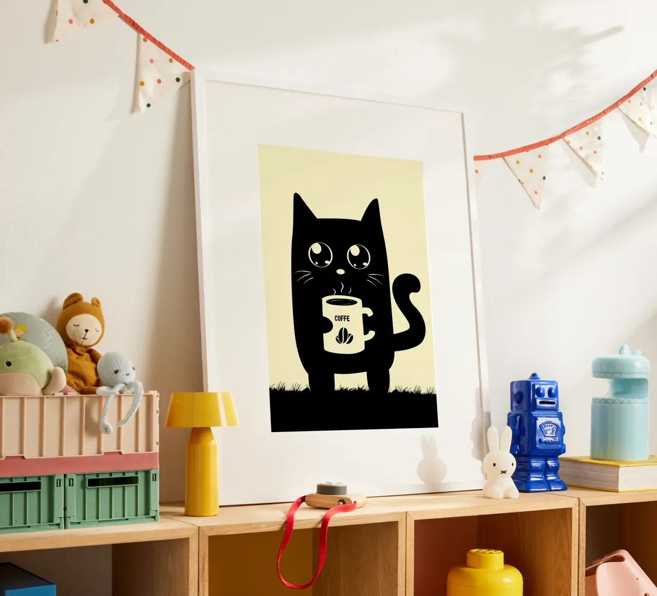 Gatto che beve caffè carta hahnemühle da Bartosz Powalka