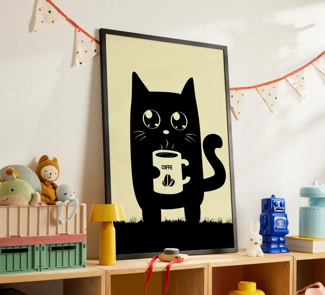 Gatto che beve caffè carta hahnemühle da Bartosz Powalka