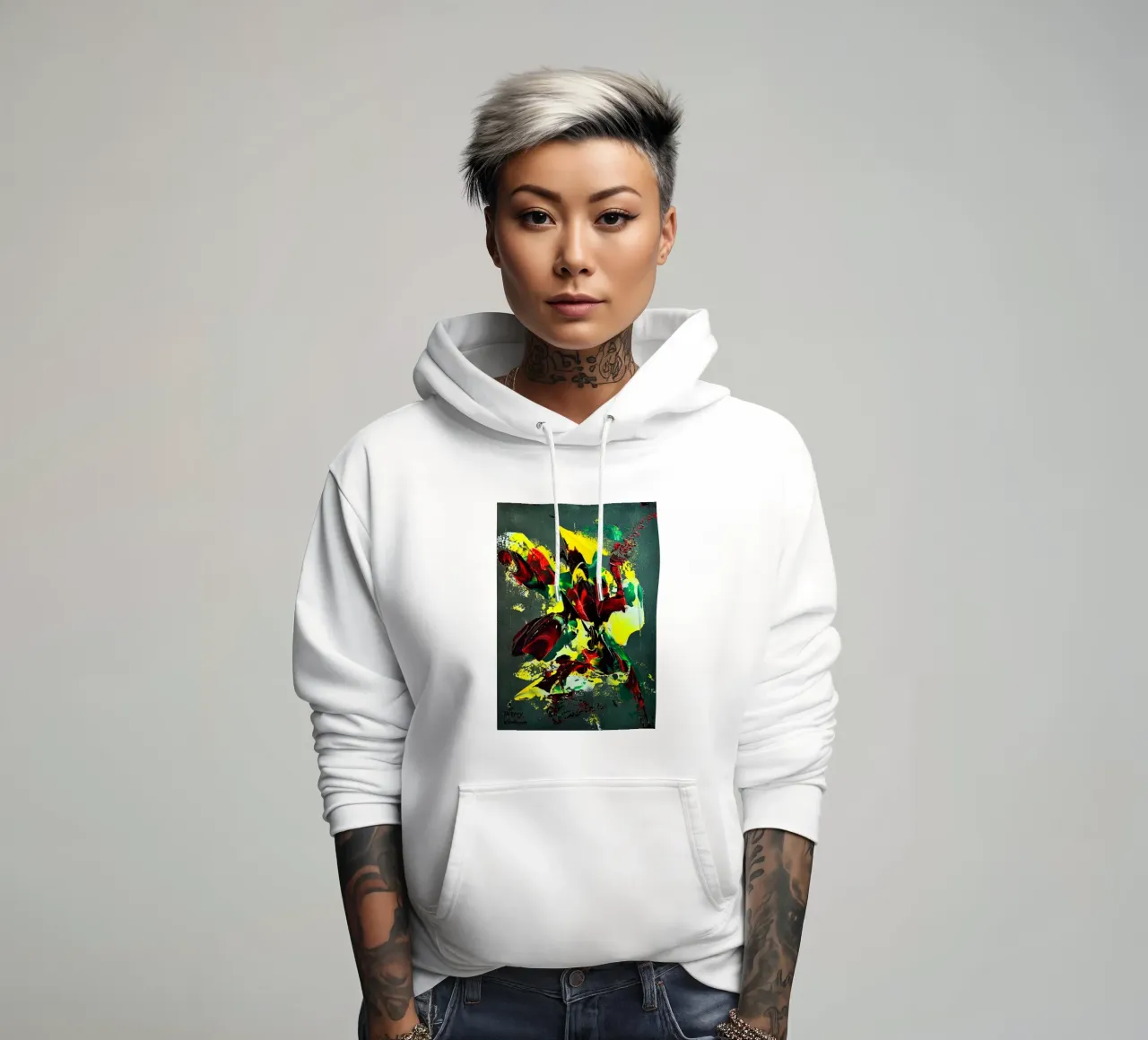 MESSAGE FROM THE HEART 7. sudadera con capucha de Thierry Vobmann Abstract painting