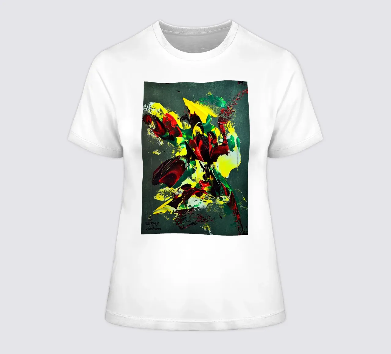 MESSAGE FROM THE HEART 7. t-shirt da donna da Thierry Vobmann Abstract painting