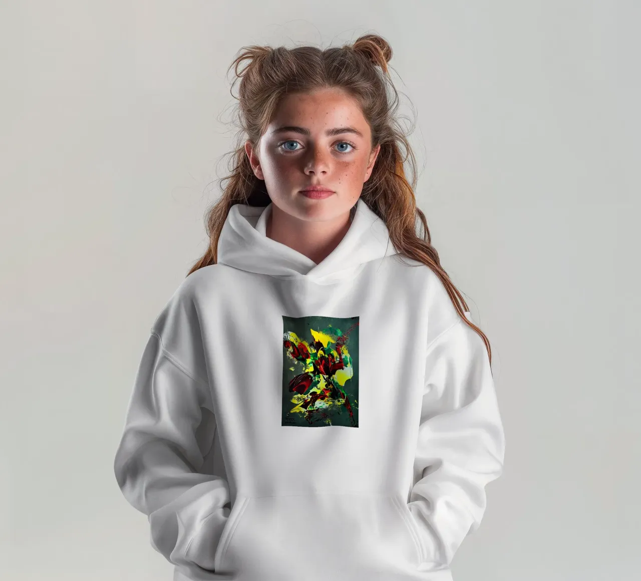 MESSAGE FROM THE HEART 7. felpa bambino con cappuccio da Thierry Vobmann Abstract painting