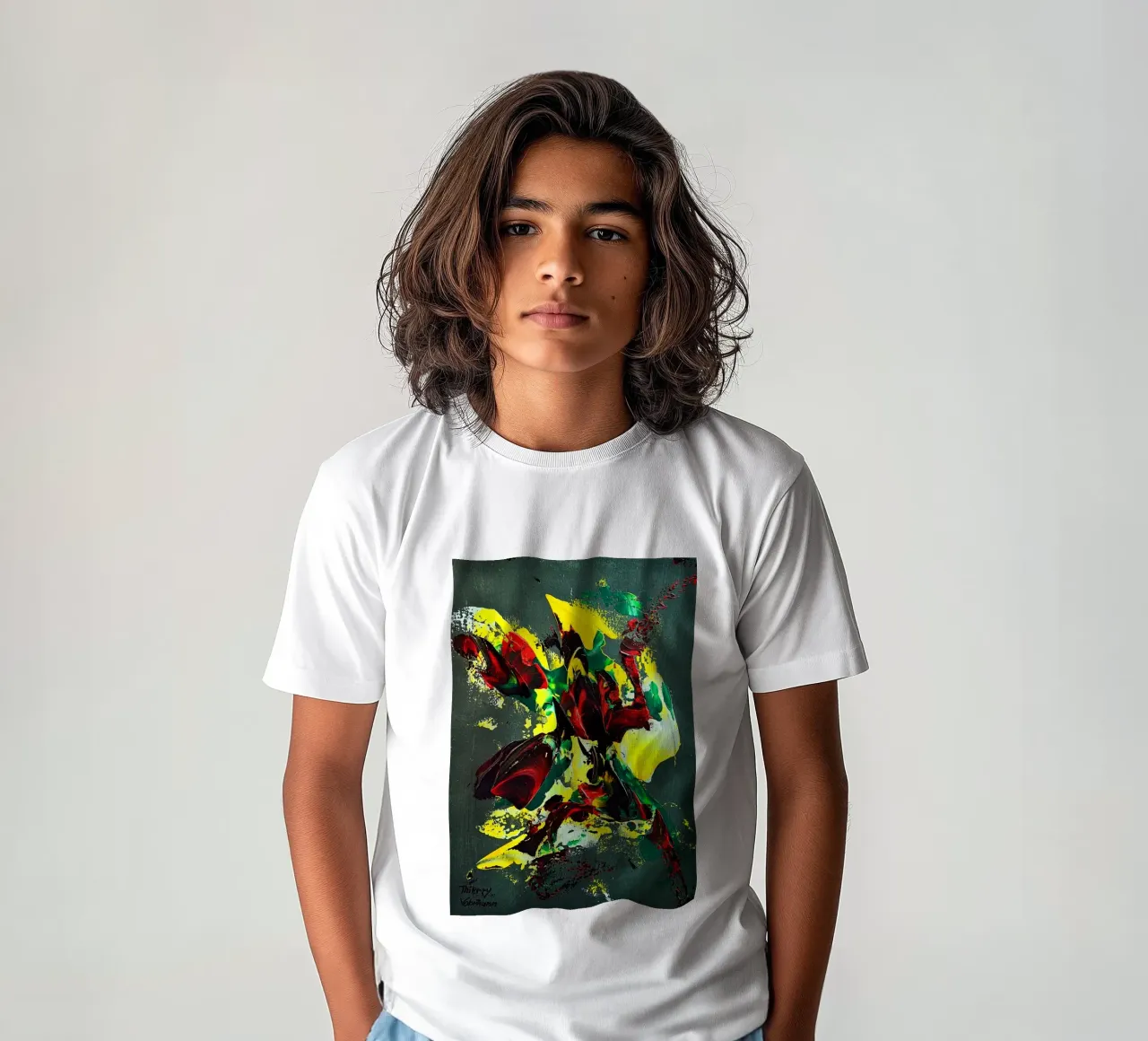 MESSAGE FROM THE HEART 7. t-shirt bambini da Thierry Vobmann Abstract painting