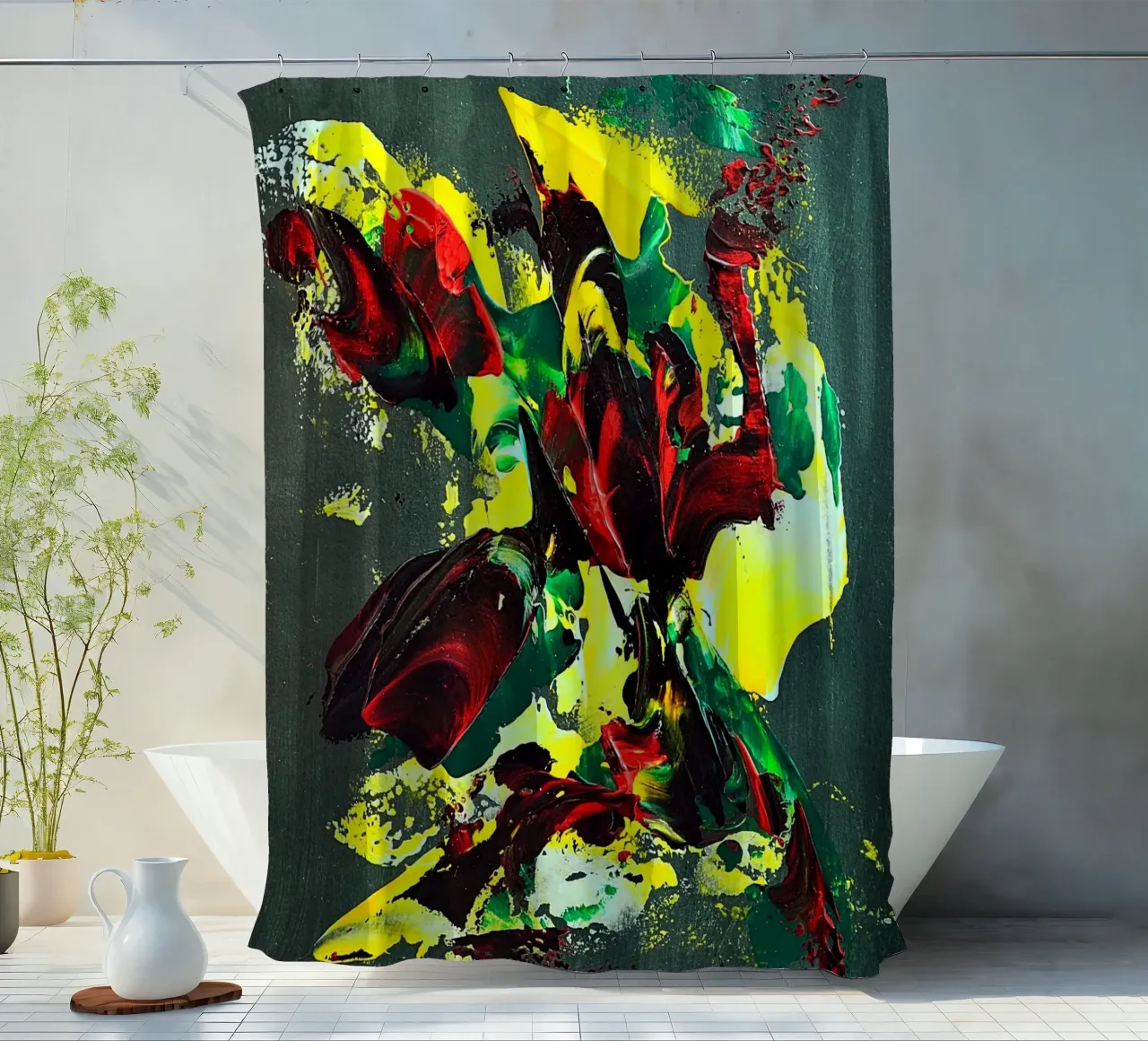 MESSAGE FROM THE HEART 7. Duschvorhang von Thierry Vobmann Abstract painting