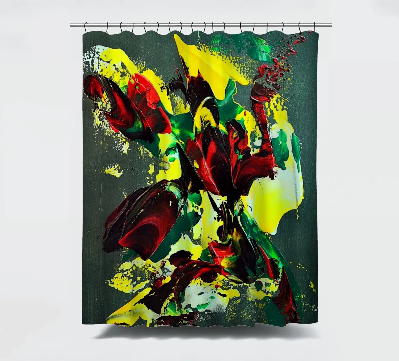 MESSAGE FROM THE HEART 7. Duschvorhang von Thierry Vobmann Abstract painting