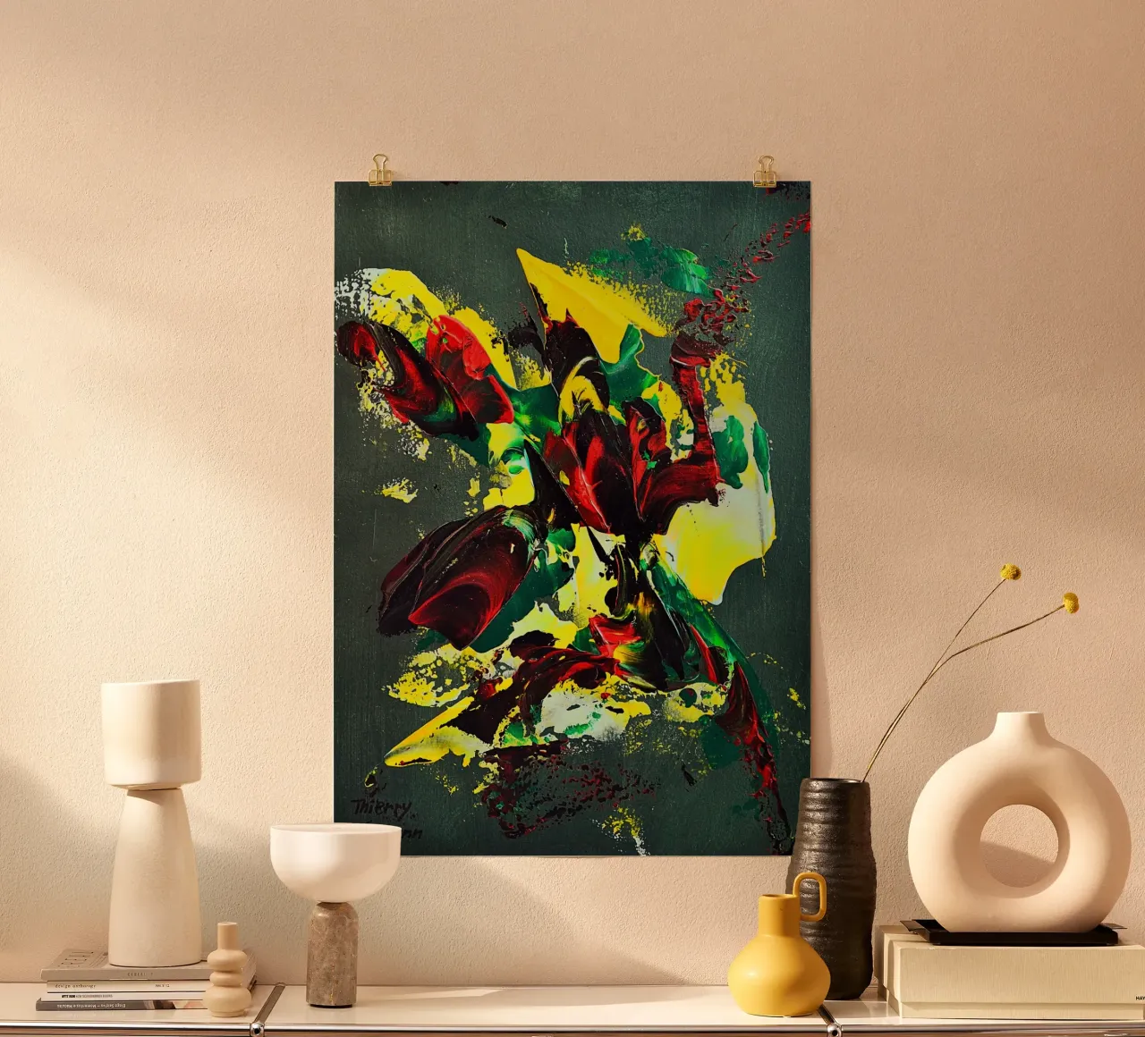 MESSAGE FROM THE HEART 7. carta hahnemühle da Thierry Vobmann Abstract painting